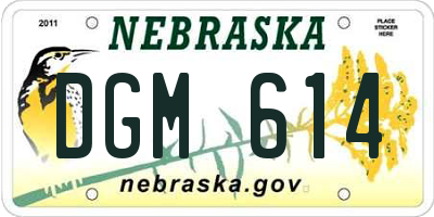 NE license plate DGM614
