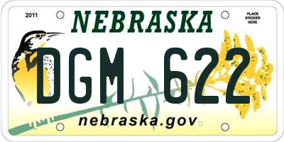 NE license plate DGM622