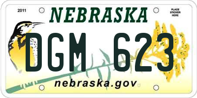 NE license plate DGM623