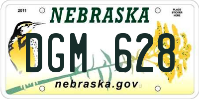 NE license plate DGM628