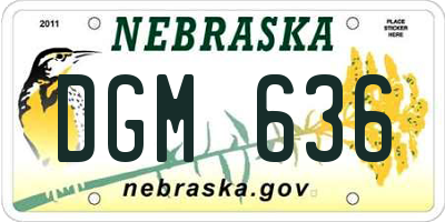 NE license plate DGM636