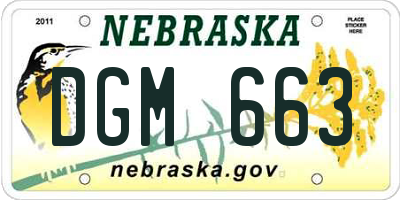 NE license plate DGM663