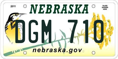 NE license plate DGM710