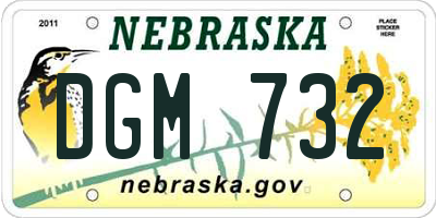 NE license plate DGM732