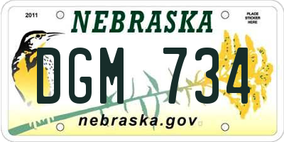 NE license plate DGM734