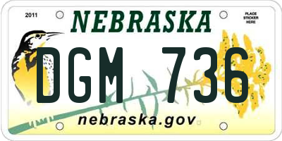 NE license plate DGM736