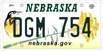 NE license plate DGM754