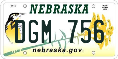 NE license plate DGM756
