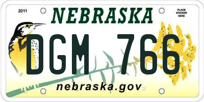 NE license plate DGM766