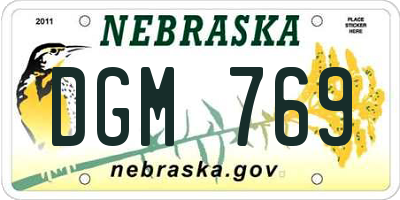 NE license plate DGM769