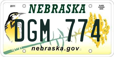NE license plate DGM774