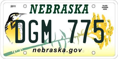 NE license plate DGM775
