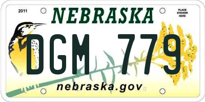 NE license plate DGM779