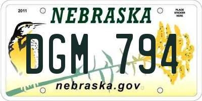 NE license plate DGM794