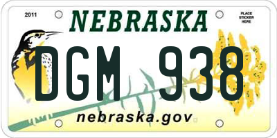 NE license plate DGM938