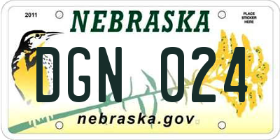 NE license plate DGN024