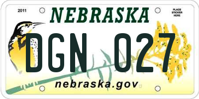 NE license plate DGN027