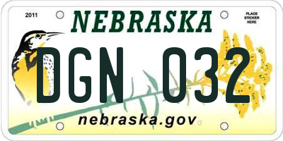 NE license plate DGN032