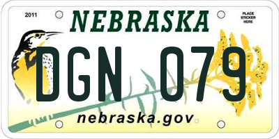 NE license plate DGN079