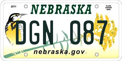 NE license plate DGN087
