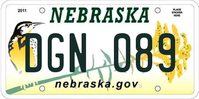 NE license plate DGN089