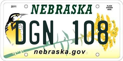 NE license plate DGN108