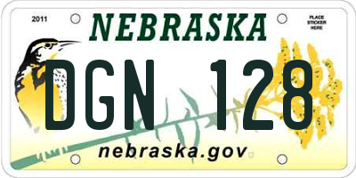 NE license plate DGN128