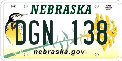 NE license plate DGN138
