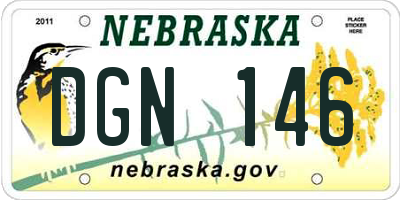 NE license plate DGN146