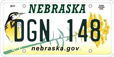 NE license plate DGN148