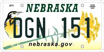 NE license plate DGN151