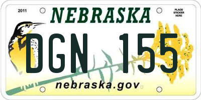 NE license plate DGN155