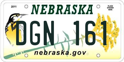 NE license plate DGN161