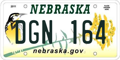 NE license plate DGN164