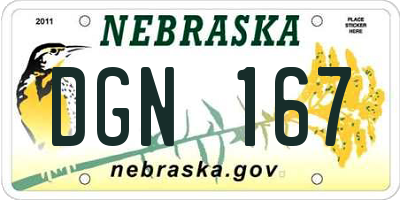 NE license plate DGN167