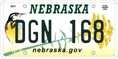 NE license plate DGN168