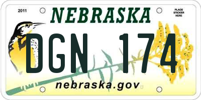 NE license plate DGN174