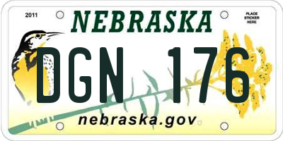 NE license plate DGN176
