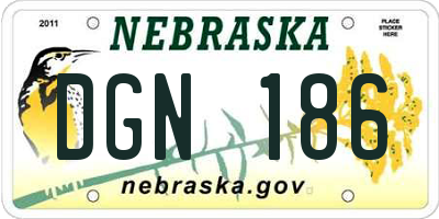 NE license plate DGN186