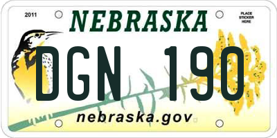 NE license plate DGN190