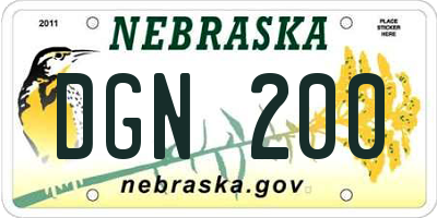 NE license plate DGN200