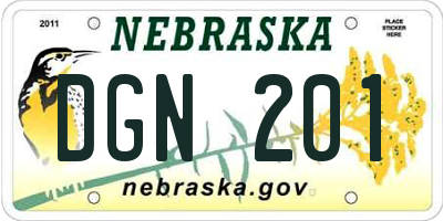 NE license plate DGN201
