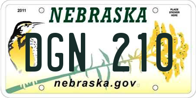 NE license plate DGN210