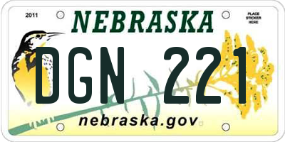 NE license plate DGN221