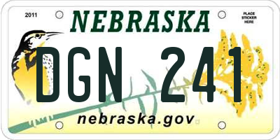 NE license plate DGN241