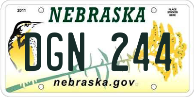 NE license plate DGN244