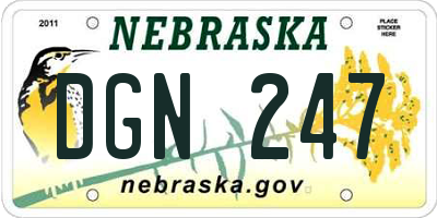 NE license plate DGN247