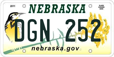 NE license plate DGN252
