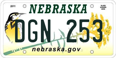 NE license plate DGN253