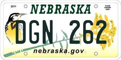 NE license plate DGN262